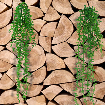 Meneco Artificial Hanging Succulent Plants – 2 Pack String of Pearls Plant Artificial Hanging Plants Unpotted Fake Plants for Bedroom Aesthetic (Large)