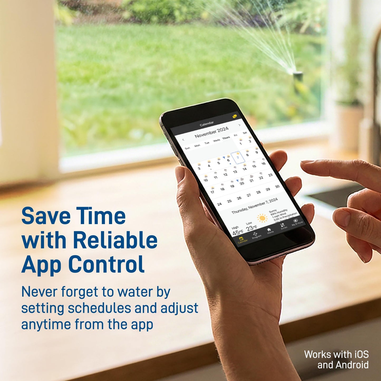 Orbit B-hyve Indoor Smart Sprinkler Controller - 8-Zone - WiFi Irrigation Controller - App Controlled Irrigation with Weather Adjustment - Easy Installation Smart Home Ready Device - 57925