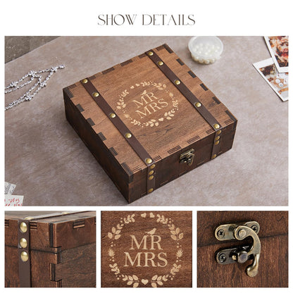 AW BRIDAL Bridal Shower Gifts Mr and Mrs Wedding Keepsake Box for Couples, Wooden Memory Boxes with Lids, Wedding Gifts for Couples 2026, Bachelorette Party Engagement Gift for Newlyweds