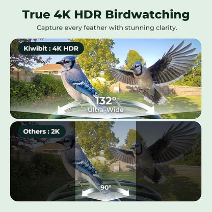 Kiwibit Smart Bird Feeder with Camera, Solar Powered for Outdoors, Bird Species AI Identification, 8MP Photo, 4K Video Livestream, Real-Time Bird Alert, Birdwatching Gifts for Bird Lovers, Autumn Clay