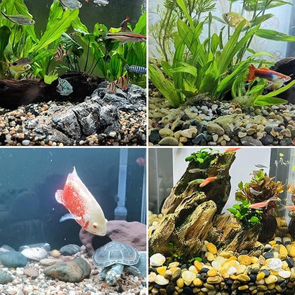 40LB Decorative River Rocks Gravel - 2/5" Mixed Color Gravel for Vase Filling, Flower Pot Paving. Gravel for Garden Decoration,Landscaping,Aquarium Aquascape Gravel, Fish Tanks Gravel(8-12MM)