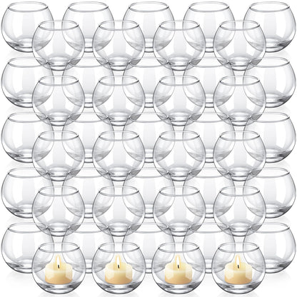 Ziliny 48 Pcs Clear Glass Votive Candle Holders Bulk Tealight Candle Holders Wedding Table Centerpiece Decor Vase for Wedding Bridal Shower Party Decoration