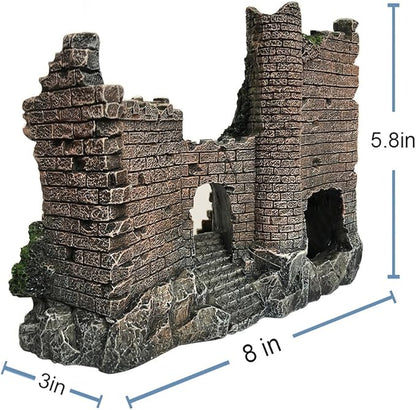 SLOCME Aquarium Ornaments Resin Castle Decorations - Fish Tank Supplies Accessories, Eco-Friendly Fish Tank Castle Aquarium Ornament