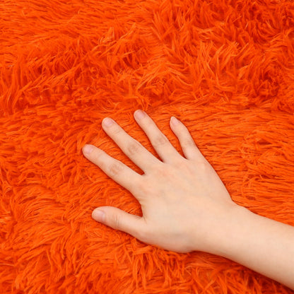 Lifup Soft Fluffy Round Area Rug, Cozy Plush Shaggy Circle Carpet for Living Room Bedroom Home Décor Orange 4.6 Feet