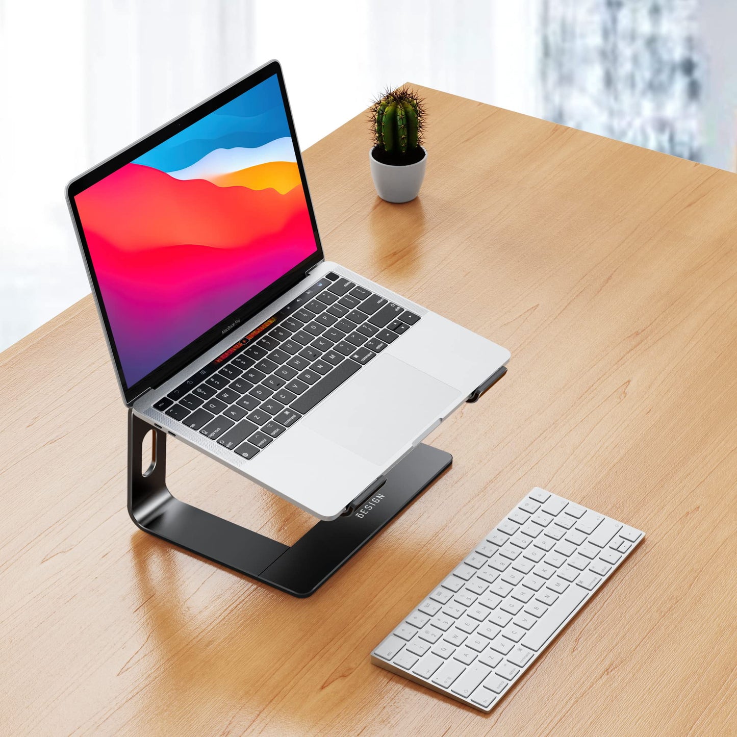 BESIGN LS03 Aluminum Laptop Stand, Ergonomic Detachable Computer Stand, Notebook Riser, Laptop Mount Compatible with Air, Pro, Dell, HP, Lenovo More 10-15.6" Laptops, Black