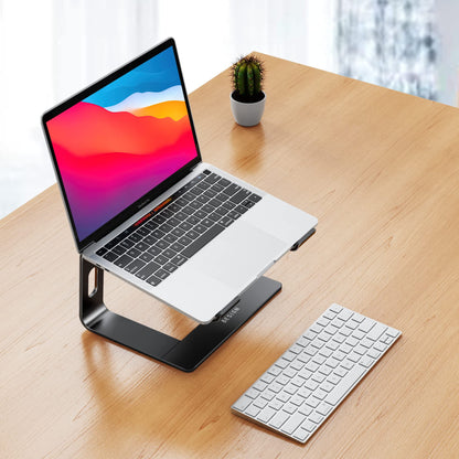 BESIGN LS03 Aluminum Laptop Stand, Ergonomic Detachable Computer Stand, Notebook Riser, Laptop Mount Compatible with Air, Pro, Dell, HP, Lenovo More 10-15.6" Laptops, Black