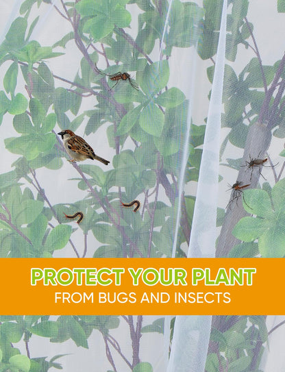 Bird Netting for Blueberry Bushes - 6Pcs Garden Netting Pest Barrier with Drawstring,Garden Plant for Vegetables Fruits Tree Cicada Netting for Trees (6,32x32inch/6PACK)
