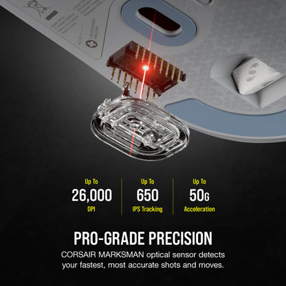 Corsair M75 AIR Wireless Ultra Lightweight Gaming Mouse – 2.4GHz & Bluetooth – 26,000 DPI – Up to 100hrs Battery – iCUE Compatible – Black