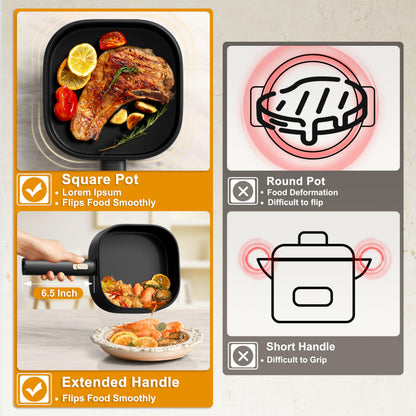 Dezin 2L Electric Hot Pot with Steamer, Rapid 800W Non-Stick Ceramic Coating Dorm Cooking Pot, Plug in Electric Pan Cooker with Adjustable Power for College Hotel Office(Silicone Spatula Included)