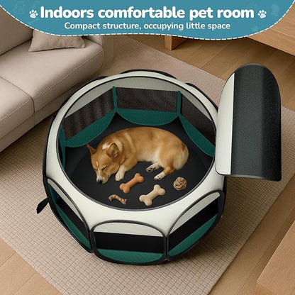 Foldable Large Playpen for Cat Dog - Portable Cats Dogs Kennel Pop Up Dog Playpens, Small Pets CrateTent Cage with Carrying Case for Outdoor Travel