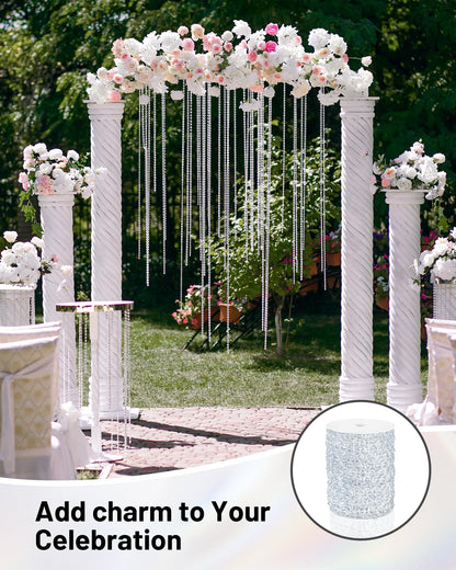 99FT Acrylic Crystal Garland, Clear Diamond-Shaped Crystal Bead Strands, DIY Crystal Beads String Roll for Christmas Tree Wedding Decorations Party Decorations Beaded Curtain Crafting Projects