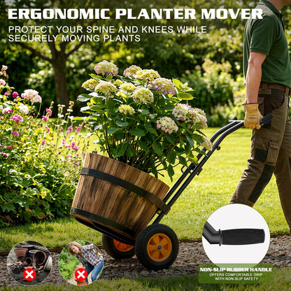 Housolution Plant Caddy with Wheels, Heavy Duty Plant Dolly for Big Pots, Plant Mover with Adjustable Grabbing Arm and Base, Trolley Cart for Seniors, Lawn, Patio, Backyard Gardening