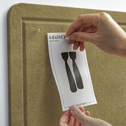 Bulletin Board, 24 x 18 inches Felt Board Decorative Pin Board, Cork Board Alternative for Wall, Foldable Photo Board Self-Adhesive Vision Board Mood Board with 20 Pushpins - Olive
