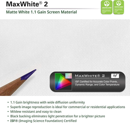 Elite Screens Tripod, 120-Inch 4:3 Portable Projector Screen with Stand– MaxWhite 2, 1.1 Gain, Adjustable Indoor Outdoor Pull Up Projection Screen for Home Theater, Office & Classroom, T120UWV1, Black