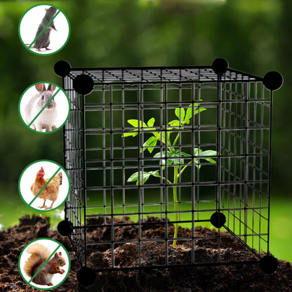 Vistnale 5 Sheet Plant Protectors from Animals, 12x12 Plant Cage, Heavy Duty Chicken Wire Cloche with Fixed Buckle, Garden Cloches for Plants ＆ Pet Cage| Cages Supports
