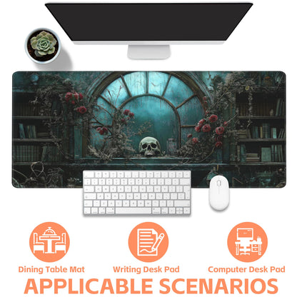 NIYLYNSYN Gothic Art Gaming Mouse Pad,Large Non-Slip Thick Stitched Edge Mouse Mat for Home Office Gaming Keyboard Desk Pad (35.4 x 15.7 Inches)