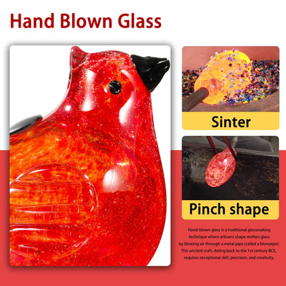 Naboher Glass Bird Shaped Plant Watering Ball Glass Automatic Watering Ball Flower Pot Insertion Spike Drip Irrigation Device Watering Ball Irrigation System Plant Enthusiast Gift (Red)