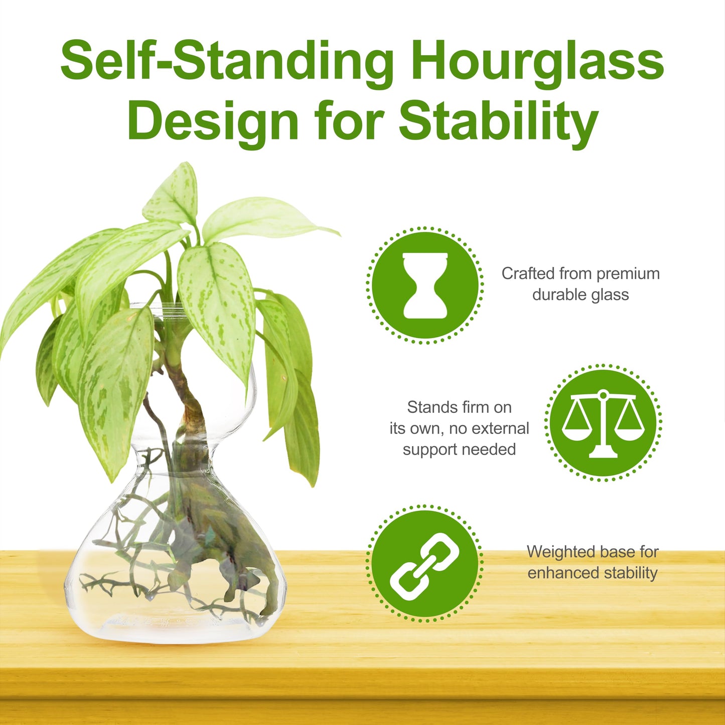 Garden Guru Plant Propagation Stations - Clear Glass Bud Vases Set of 2 - Mini Vases for Wedding Centerpieces, Cafe Décor, Tea Shop Displays - Small Hydroponic & Flower Vase