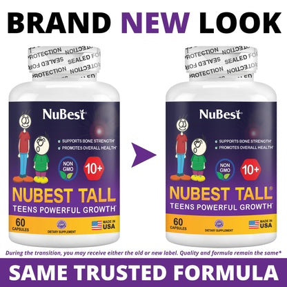 NuBest Tall 10+ - Advanced Bone Strength Formula - Supports Immunity, Healthy Development & Optimal Wellness - for Children (10+) & Teens Who Drink Milk Daily - Pack 2 | 2 Months Supply