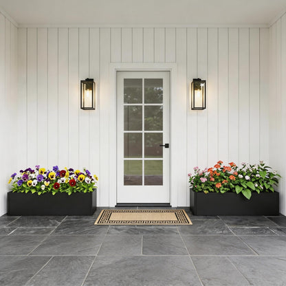 Garvee Metal Rectangular Planter Box 2 Pack, 36" Long Planter with Drainage Holes Hanging Flower Pot - Heavy Duty Window Sill Box Steel Planters for Outdoor/Indoor Plants, Flowers