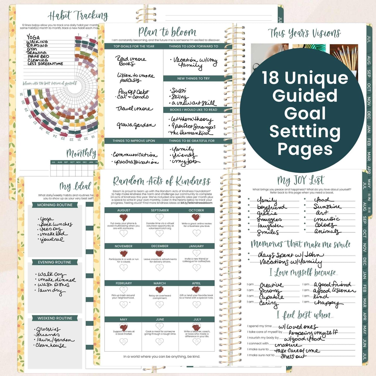 bloom daily planners 2026-2027 Planner - Academic Year (July 2026 - July 2027) Monthly & Weekly Soft Cover Planner for Women - 13 Month Agenda Book with Stickers - 5.5" x 8.25" - Butter Yellow Daisies