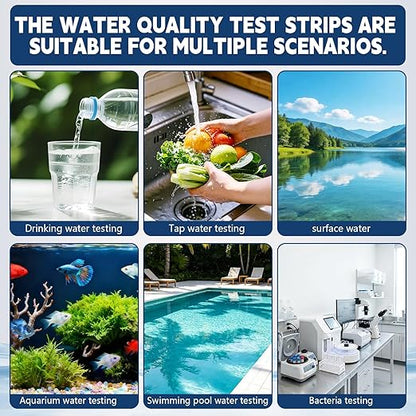 20 in 1 Water Tester for Drinking Water, Well Water Testing Kit, Suitable for Household Tap Water, Natural Water Quality Testing, Can Detect Water Hardness, Chlorine, Lead, Ph, Etc. (123 Test Strips)