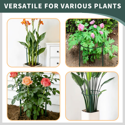 TCBWFY 4-Pack Plant Supports,16" Wx46 H Half Round Plant Support Stakes,6mm Thick Heavy-Duty Metal Peony Cage,Tall Garden Plant Support for Peony,Tomato,Hydrangea,Rose,Outdoor Flower Plant Stakes