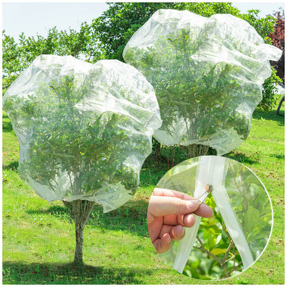 Large Fruit Orchard Netting, 6.56 x 6.56 FT Plant Netting with Zipper and Drawstring, Garden Netting to Protect Fruit from Anti Birds, Bugs, Cicadas, Insects