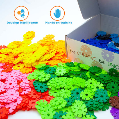 PicassoTiles 550 Piece Building Chips Interlocking Construction Toys Creative Disc Block Toy Kit 3D Stacking Puzzle STEM Learning Early Education for Preschool Montessori Kids Boys Girls Age 3 PTF55