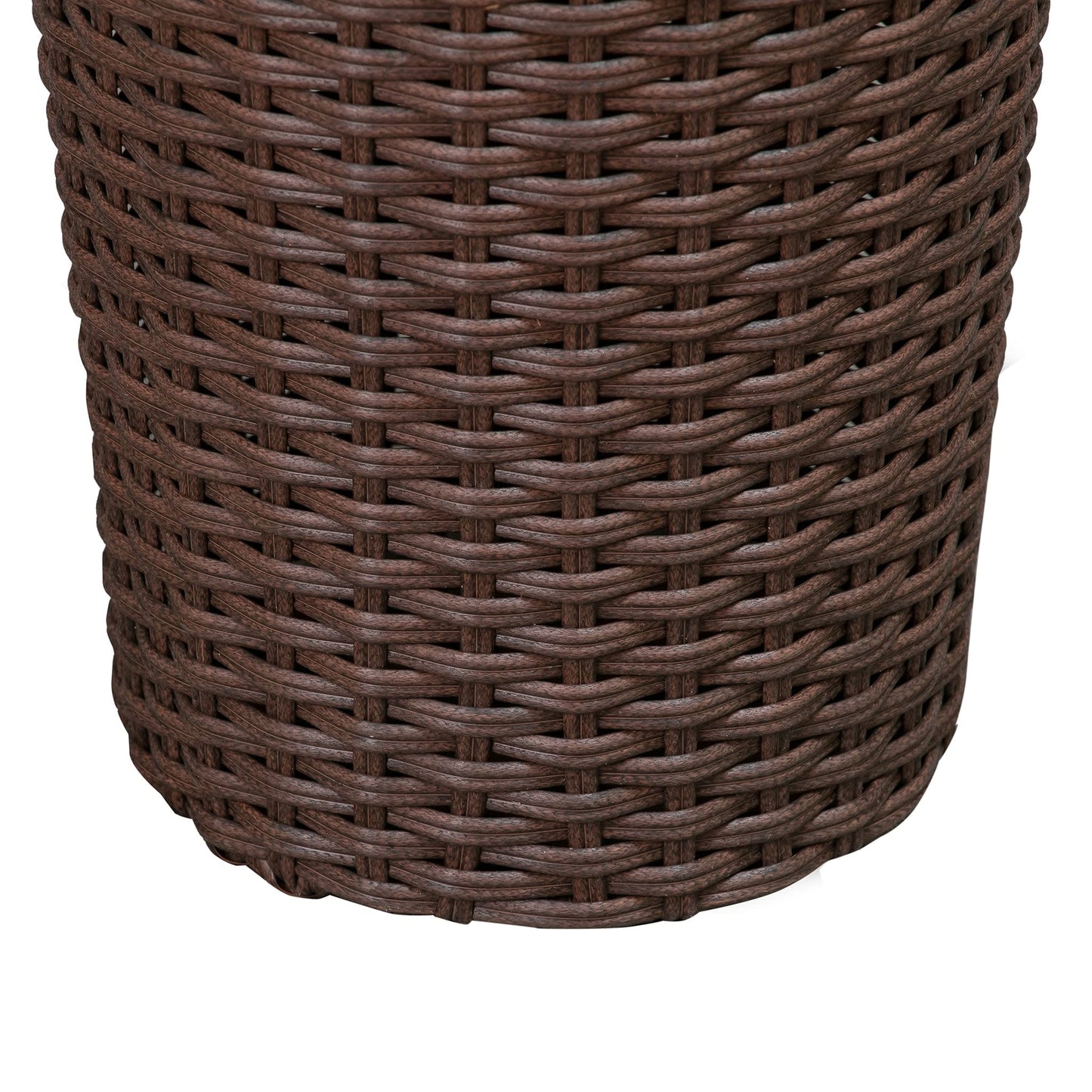 Balkene Home Noah Round Wicker Planter Tall Planter Decor Box for Adaptable Outdoor Furnishings All Weather Versatile Perfect Patio Herb Garden Living Space - 2 Piece Set - Mocha