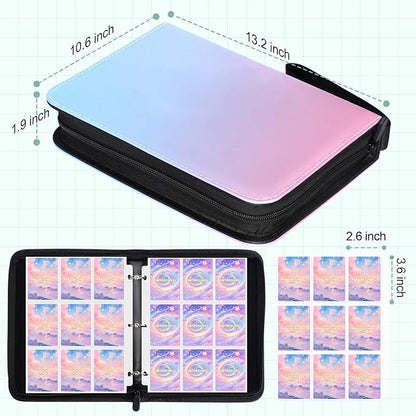Card Binder 9 Pocket, 900 Pockets Card Holder Compatible with Game Cards Gift for Girls, Trading Card Binder Album Case Book Storage For Photocards, Large,Pink
