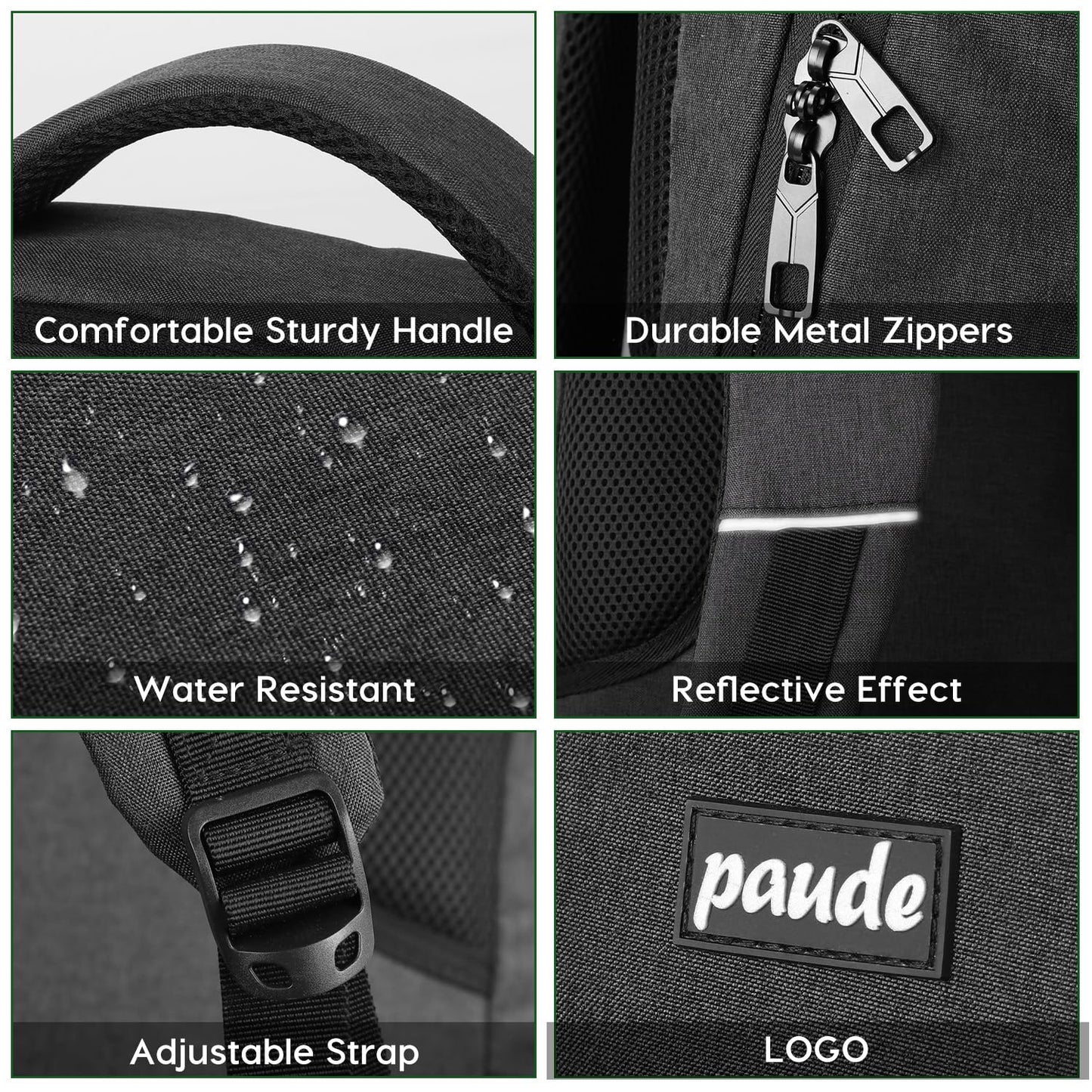 Paude Backpack for Men and Women,School Backpack for Teens,15.6 inch Laptop Backpack with USB Charging port for Business College Travel