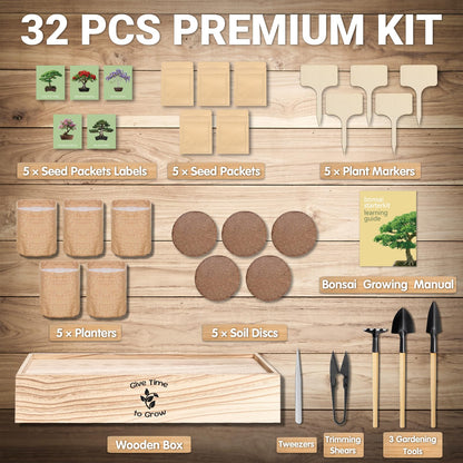 JELHFIP Bonsai Tree Starter Kit for Beginners 5 Unique Indoor Bonsai Trees with Gardening Tools DIY Bonsai Growing Kit Perfect Gifts for Women Men Plant Lovers for Birthday Father’s Day Housewarming