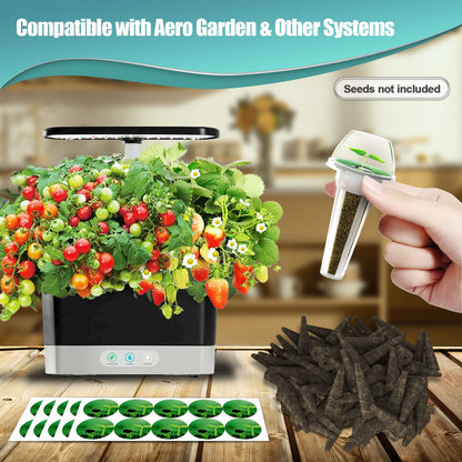 Haligo 124 pcs Seed Pod Kit for Aerogarden, Grow Anything Kit for Indoor Hydroponics Garden, Hydroponics Supplies with 50 Grow Sponges, 50 Pod Labels, 12 Baskets, 12 Planting Domes