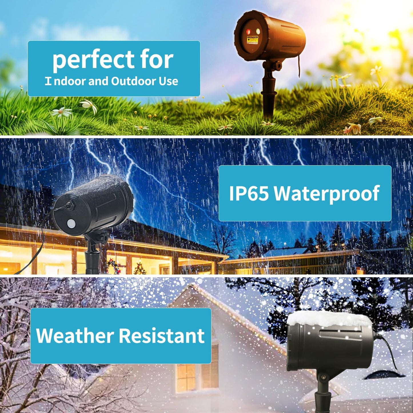 2-Pack Christmas Projector Lights Outdoor Laser Projection with Remote & Bonus Timer – 8 Festive Red & Green Patterns, IP65 Waterproof Xmas Laser Light for Lawn, Garden, Yard & Patio Decorations