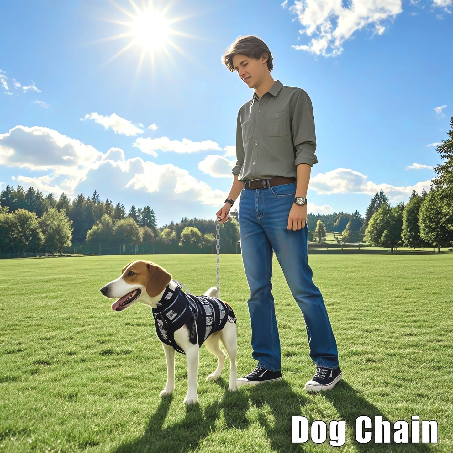 Stainless Steel Chain, Lsqurel 13ft Metal Chain Link Chain 5/32in Light Duty Chain Utility Chain Jack Chain for Home Outdoor Camping Hanging etc (5/32in-13ft)