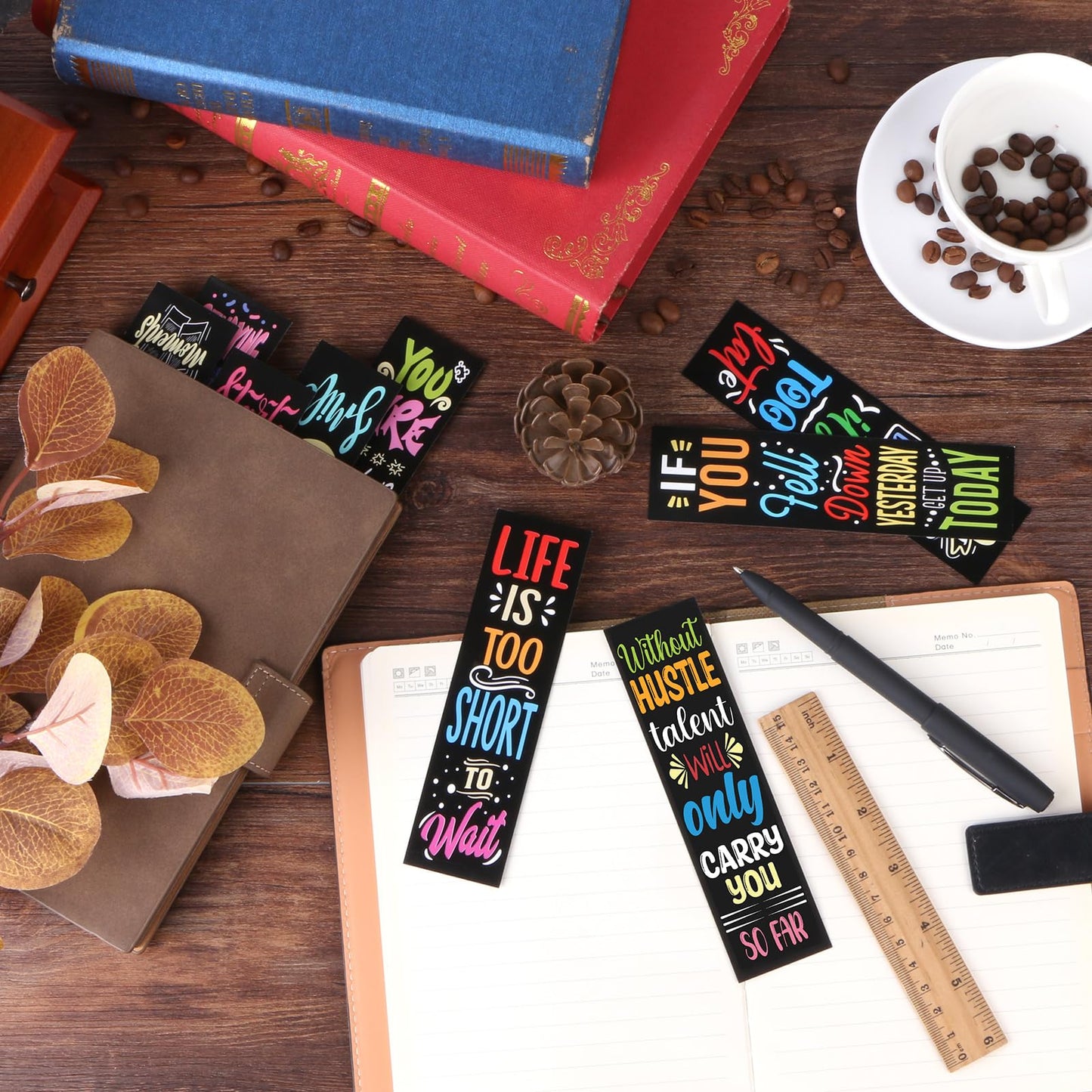 200Pcs Inspirational Bookmarks Motivational Quotes Bookmarks Bulk Double-Sided Printed Encouraging Book Markers Positive Page Markers for Students Teachers School Home Office Supplies