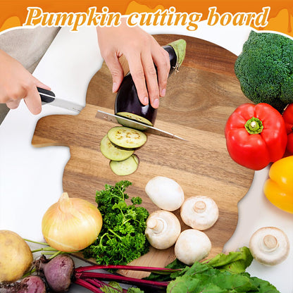 Halloween Charcuterie Board Gifts Pumpkin Shaped Wooden Cutting Boards for Kitchen Fall Serving Platter Turkey Thanksgiving Cheese Board Wood Halloween Trays Decor Modern Pumpkin Dishes Decoration