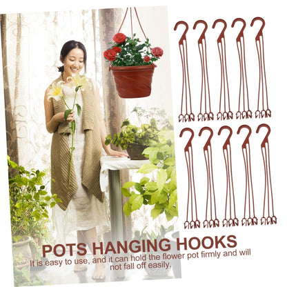 LABRIMP 50pcs Plastic Hanging Hooks for Flower Pots Durable Plant Holders for Garden Wall-Mounted Planter Hooks for Decoration