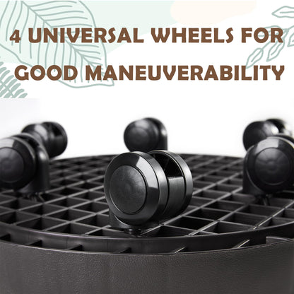 2 Pack of 12.6 Inch Planter Caddies Rolling Saucer Caddy with Wheels, Heavy Duty Wheeled Stand for Potted Plant, Round Coaster Roller Base Tray with Casters, Flower Pot Dolly Holder for Indoor Outdoor