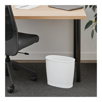 iDesign Slim Plastic Bathroom Trash Can, Small Garbage Bin for Bedroom, Office, Desk, Dorm, White