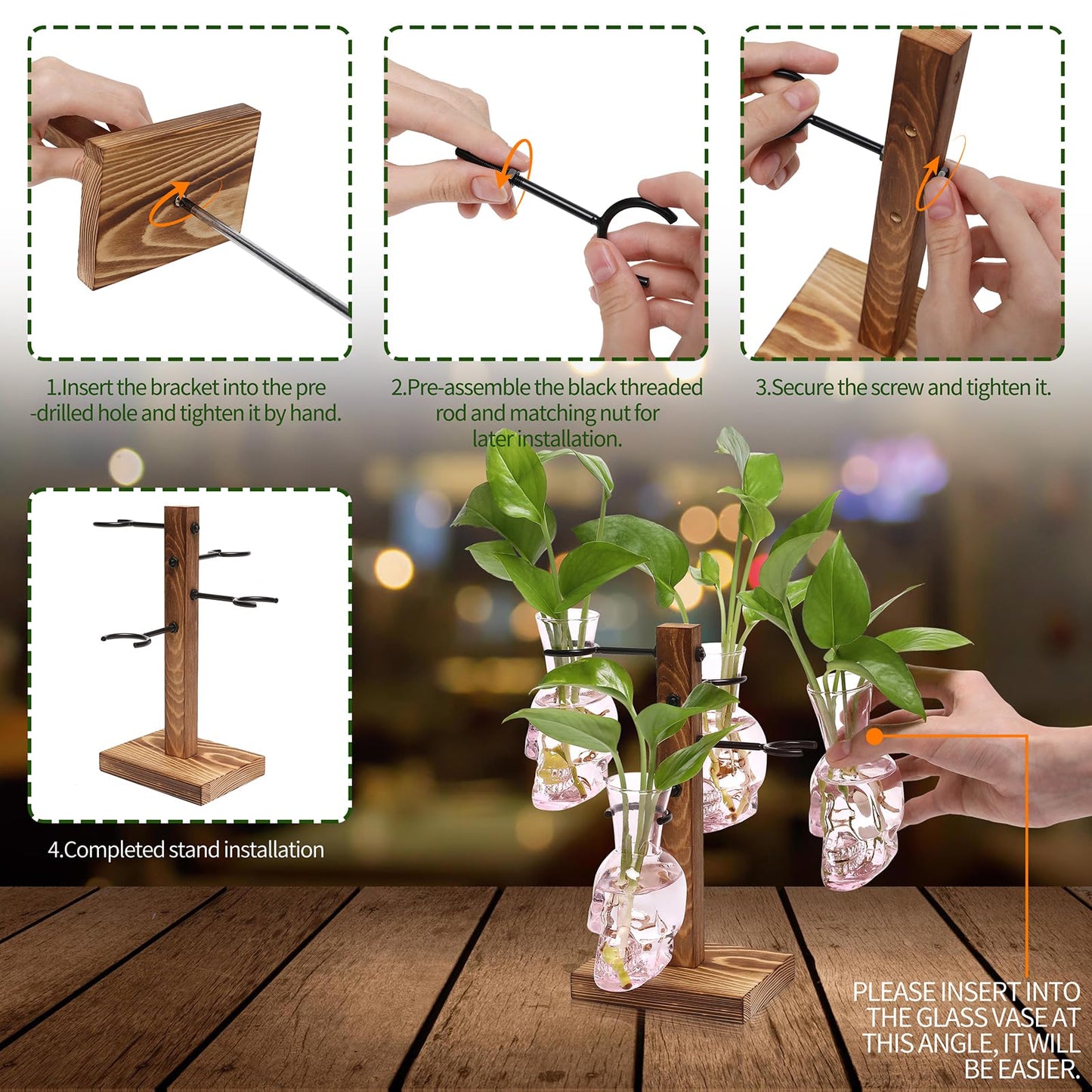 Plants Propagation Stations Skull Glass Propagation Birthday Gift for Women Garden Plant Lovers - 4 Skull
