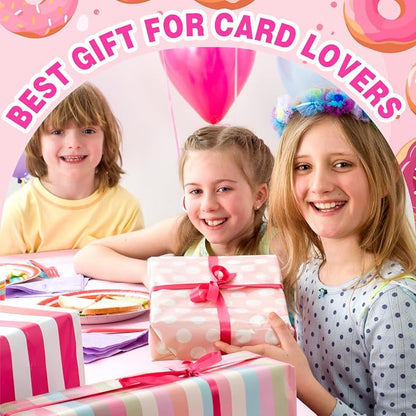 9 Pocket Card Binder 900 Card Holder Album, Pink Donut Trading Cards Holder Zipper Binder for Girl Teen Collection (Pink Donut, 900 Pocket)