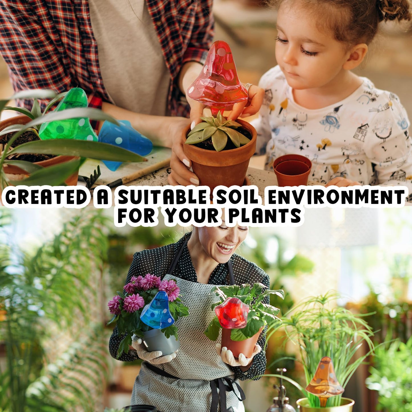 Famstar Plant Self Watering Globes Bulbs Planter Insert Automatic Plastic Watering Devices Plant Waterer Spikes for Indoor Outdoor,Self Irrigation System Lasts for One Week
