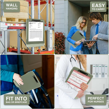 Sooez Clipboard with Storage, High Capacity Nursing Clipboard with Pen Holder, Clip Boards 8.5x11 with Storage, Low-Profile Clip, Lightweight Plastic Clipboard for Teachers, Lawers, Office Workers