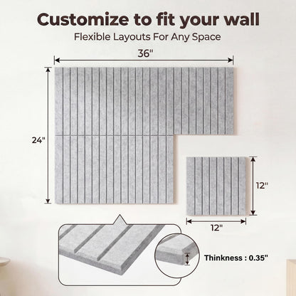 AHEONLAR Felt Bulletin Board 36"x 24", Cork Boards for Walls, 6 Pack Bulletin Board Large Cork Board for Office, Felt Boards with 40 Safe Removable Adhesive Tabs Wall Decor for Home(Light Gray)