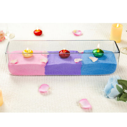 CYS Excel Glass Rectangle Vase (H:4" Open:12"x4") Oblong Flower Vase for Decorative Wedding Centerpiece Terrarium Planter Box Container