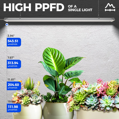 Barrina TX72 Grow Lights for Seed Starting, 288W, 5000K Full Spectrum, 4FT, Aluminium with Timer, 4 Packs
