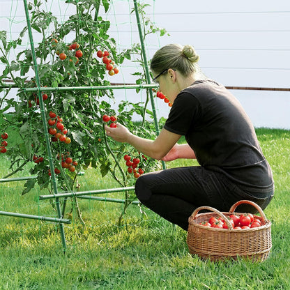 HIRALIY A Frame Cucumber Trellis for Climbing Plants Outdoor, 57" x 31" Heavy Duty Metal Garden Trellis, Rustproof Plant Support for Tomato, Grape, Bean, Raised Bed and Vegetable Gardens, Green