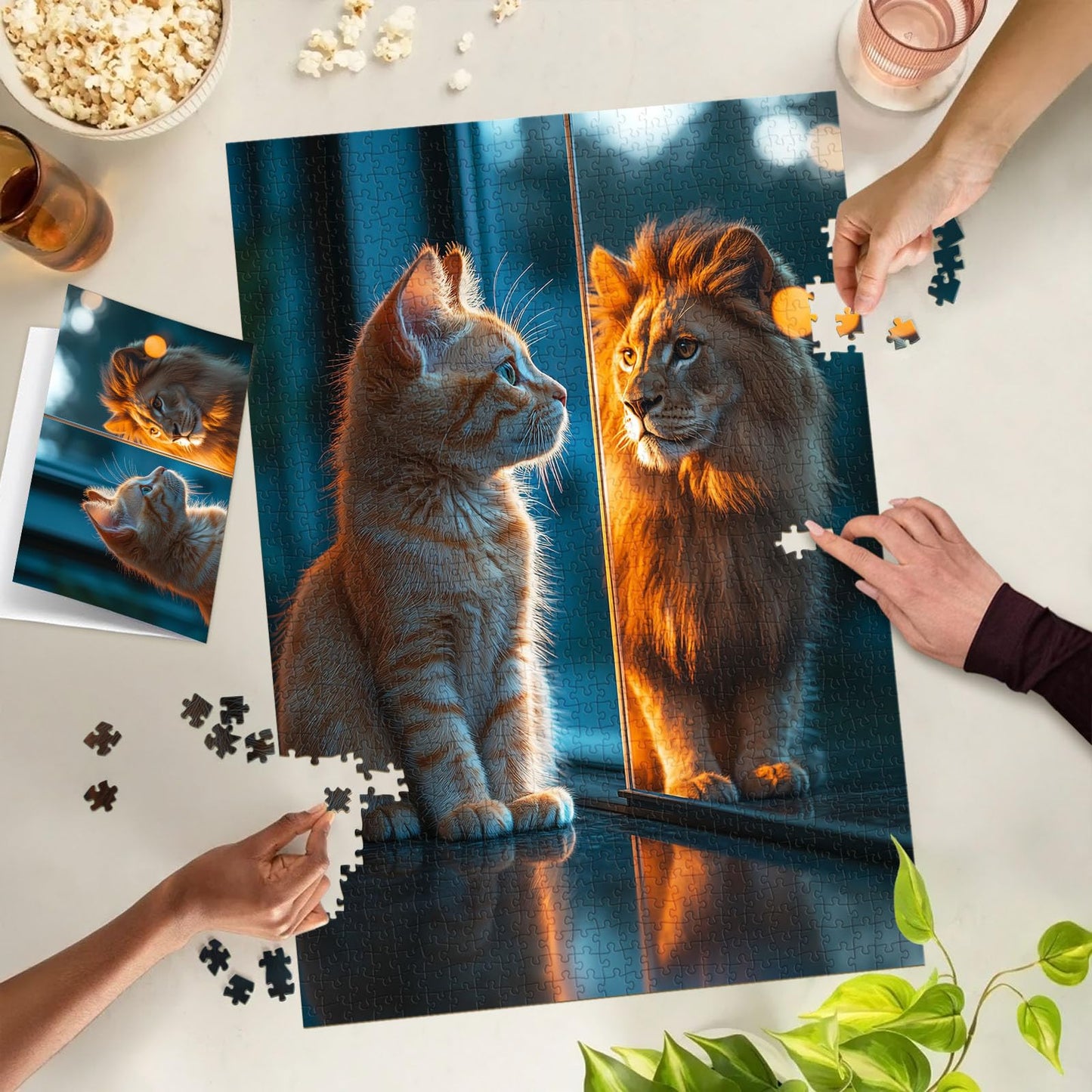 TangMosaic Lionhearted Cat Jigsaw Puzzle, 1000 Piece Puzzle for Adults, Impossible Hard Difficult Challenging Puzzles for Adults 1000 Pieces, Home Decoration Puzzle, Interlock Perfectly No Dust